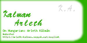 kalman arleth business card